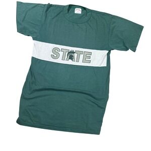 Nutmeg‎ Mills Michigan State Spartans Men Large Green Vintage Cotton Graphic Tee